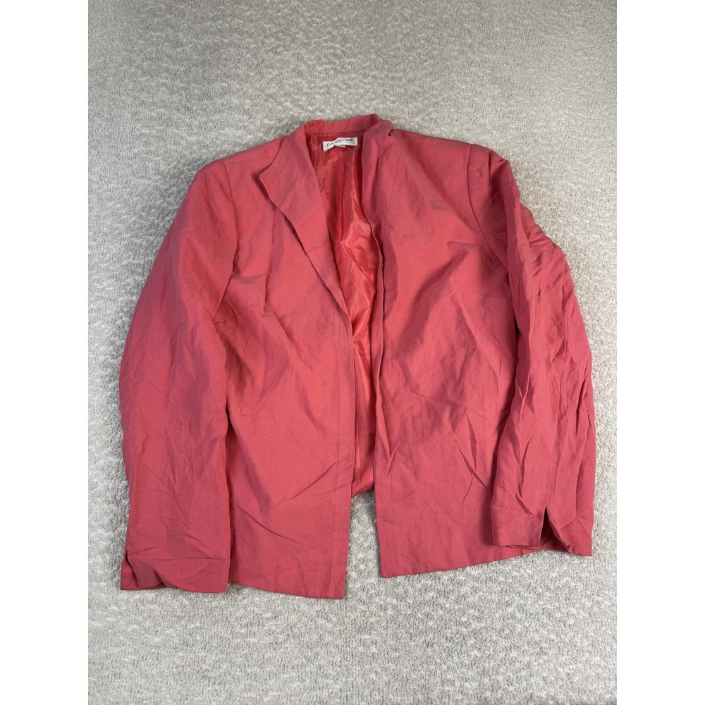 Coldwater Creek Blazer Womens Small Pink Silk Linen Lined Lightweight Jacket